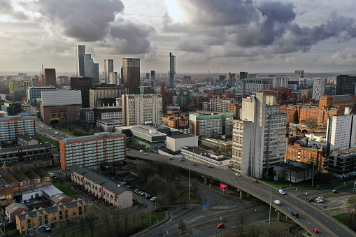 Cityscape of Manchester City Centre