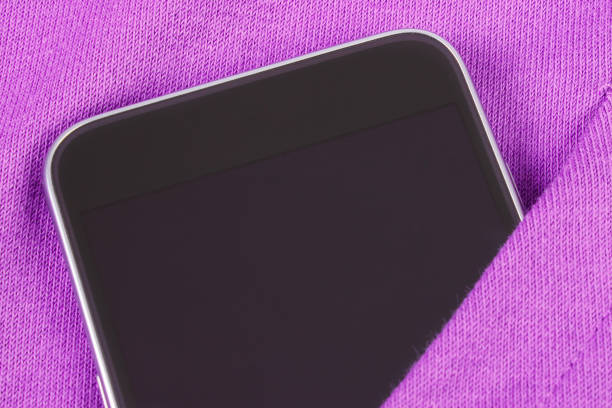 istock Mobile phone with blank screen in pocket sweatshirt, smartphone 1379204877