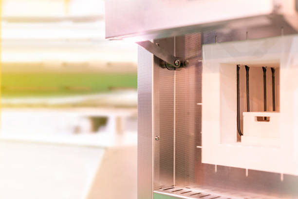 istock Close up automatic high temperature control chamber or muffle furnace for coating drying hardening ageing annealing brazing calcination degassing sintering soldering sublimation synthesis tempering 1379210772