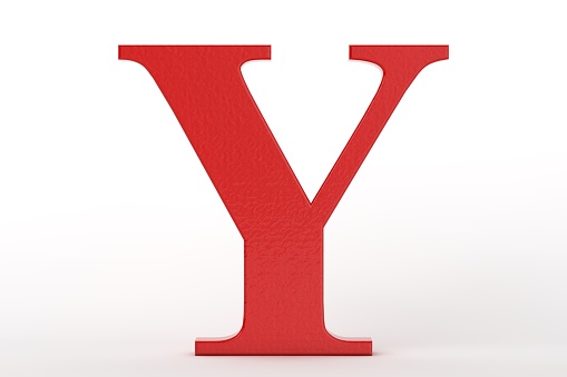 Letter Y red on white background