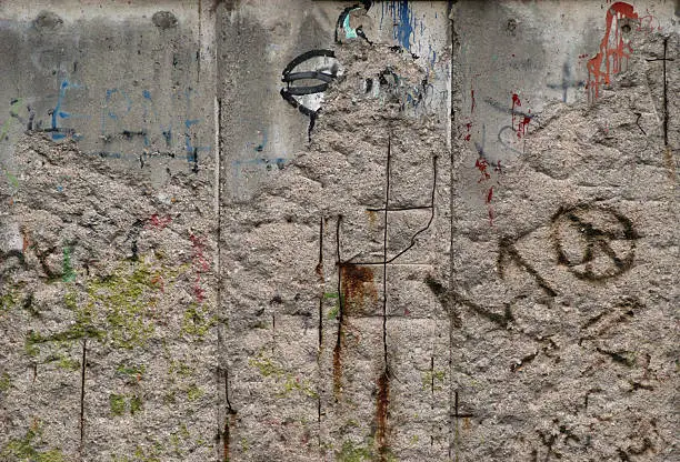 A close up of the Berlin Wall in Berlin, Germany.