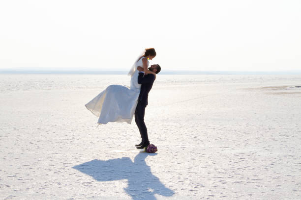istock Newlyweds in Salt lake. 1379240254