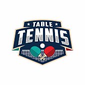 istock Table tennis badge emblem icon. Sports label vector illustration for a ping pong club 1379241517
