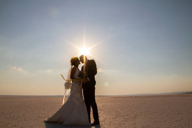 istock Newlyweds in Salt lake. 1379248958