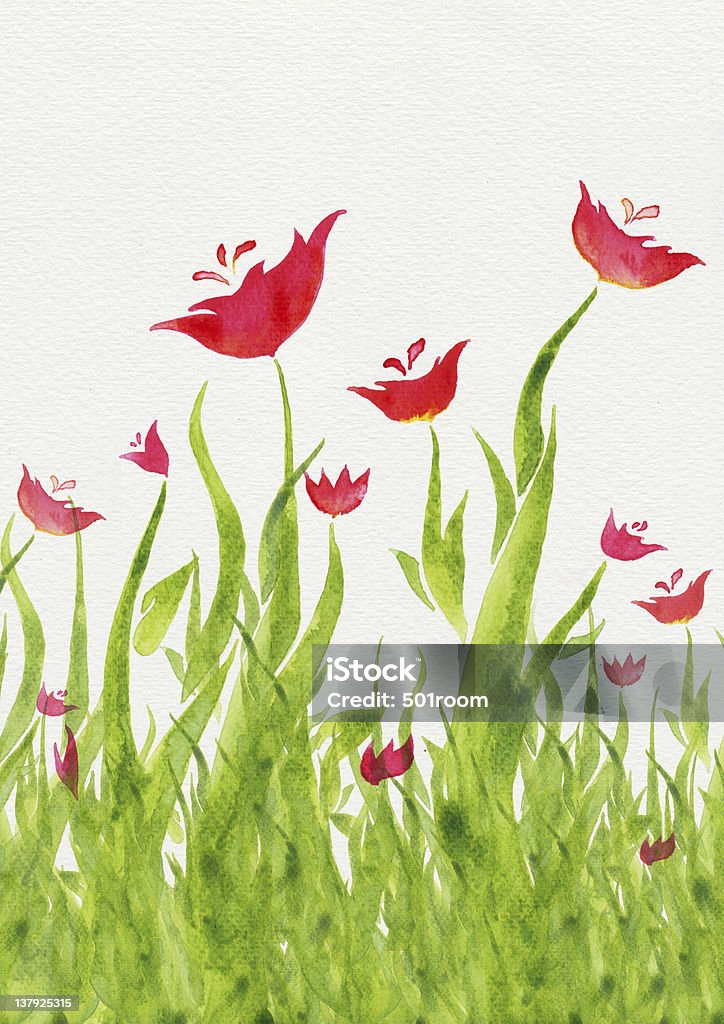 Tulpen "watercolors" - Lizenzfrei Acrylmalerei Stock-Foto