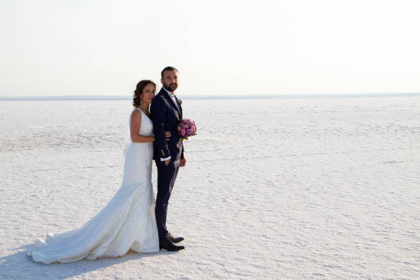 istock Newlyweds in Salt lake. 1379258524