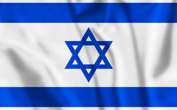 Israel flag simple illustration for independence day