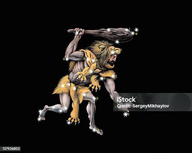 Hercules The Warrior Stock Illustration - Download Image Now - Constellation, Hercules - Mythological Character, Ancient