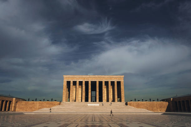 Ankara, Turkey - November 09, 2021: Front view of Anitkabir. Editorial shot in Ankara.