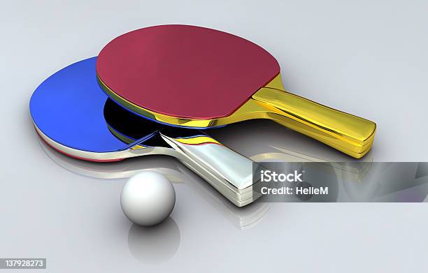 Ping Pong 금속면의 뱃츠 0명에 대한 스톡 사진 및 기타 이미지 - 0명, 3차원 형태, 공-스포츠 장비