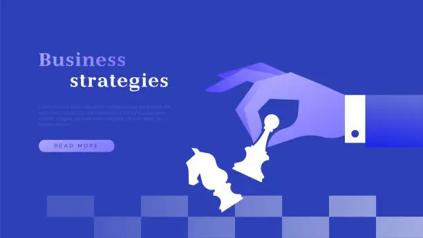 Vector illustration of Business strategy web template illustration