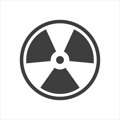 Radioactive vector icon. Nuclear bomb symbol. Danger icon. Linear style sign for mobile concept and web design. Radioactive and danger symbol symbol illustration. vector graphics - Vector.