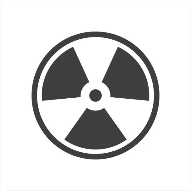 Vector illustration of Radioactive vector icon. Nuclear bomb symbol. Danger icon. Linear style sign for mobile concept and web design. Radioactive and danger symbol symbol illustration.