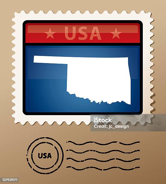 Timbreposte Usa Oklahoma Vecteurs libres de droits et plus d'images vectorielles de Amérique du Nord - Amérique du Nord, Bleu, Cachet de la poste