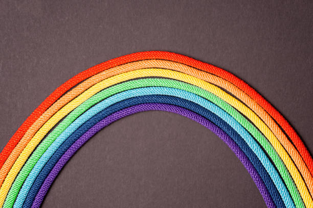 istock Rainbow made of dyed cotton cords isolated on brown 1379296583
