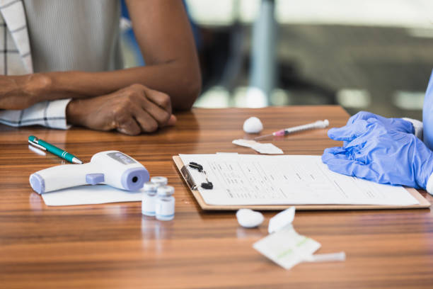 istock Patient provides medical information 1379313228