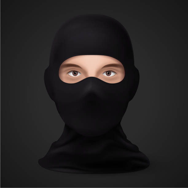 maska kominiarka - mask evil face mask terrorism stock illustrations