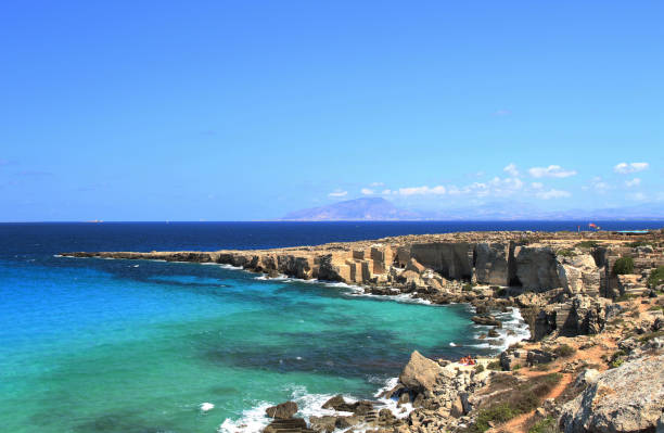 Detail of Favignana Island in Sicily, Italy