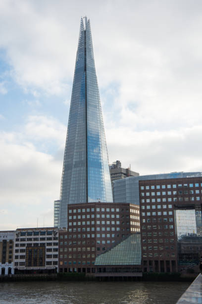 Beautiful glass tower with conical shape. Financial district in London city Beautiful glass tower with conical shape. Financial district in London city. United kingdom the shard close up stock pictures, royalty-free photos & images