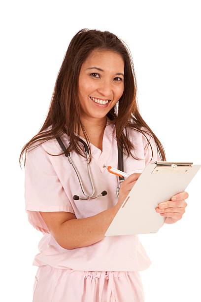 Mujer sonrisa gráfico exfoliaciones - foto de stock