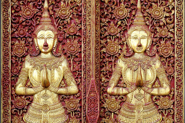 istock Pattern Thai traditional wood carvings. 137937136