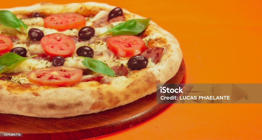 Pizza Catalog Background Single Color Stock Photo Download Image Now