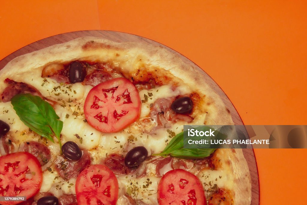 Pizza Catalog Background Single Color Stock Photo Download Image Now