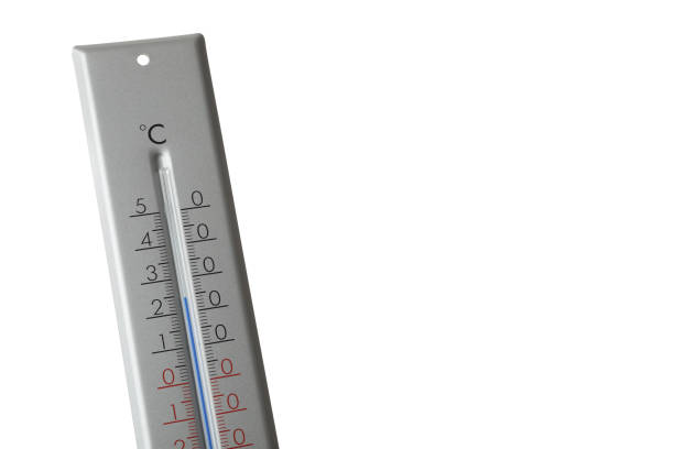 istock Modern grey weather thermometer on white background 1379388057