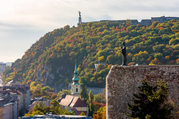 Gellert mountain in autumn, Budapest, Hungary