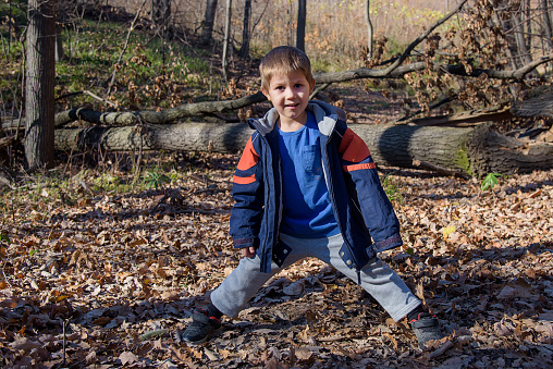 Portrait of boy in the forest