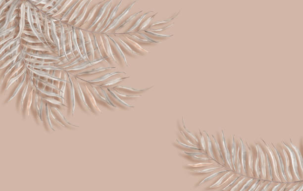 istock Tropical watercolor palm leaves. Summer tropical leaf. Exotic hawaiian jungle foliage, summertime background. Pastel color, paper art style 1379426062