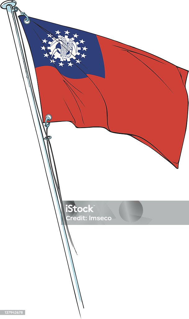 myanmar rivoluzionaria bandiera - arte vettoriale royalty-free di Comunismo