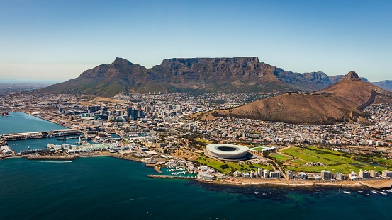 An image of Cape Town taken from a helicopter