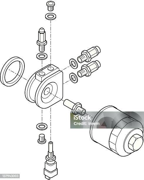 Ilustración de Oilfilter y más Vectores Libres de Derechos de Blanco - Color - Blanco - Color, Dibujo, Diseño de trazado