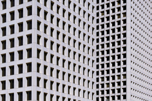 ヒューストンオフィスビルの幾何学的建築の抽象 - southwest usa built structure office building exterior ストックフォトと画像
