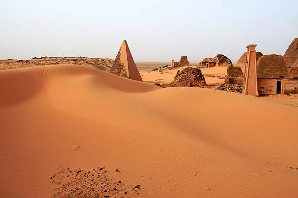 Meroe pyramids from Sudan stock photo