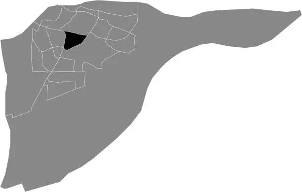 Vector illustration of Locator map of the LAND VAN VALK DISTRICT, DORDRECHT