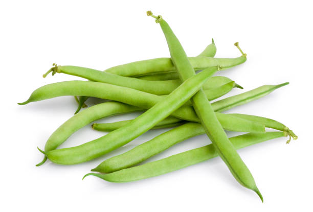 istock Green beans isolated on white background 1379440370