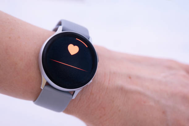 istock Heart rate check with smart watch. Close-up 1379443578