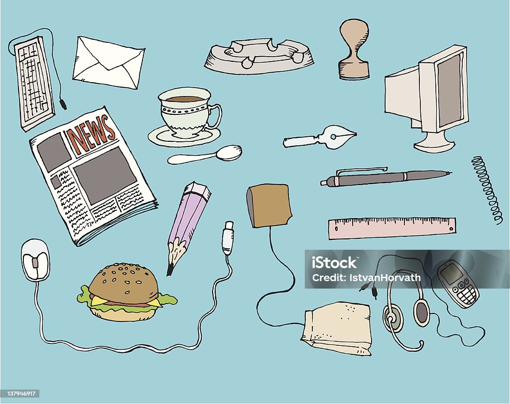 Offic Object Office Objects Stock Illustration - Download Image Now - Art, Art And ...