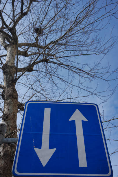 istock roundtrip sign, blue, vertical photo 1379479757