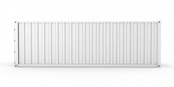 istock White shipping container Isolated on white background stock photo 1379490713