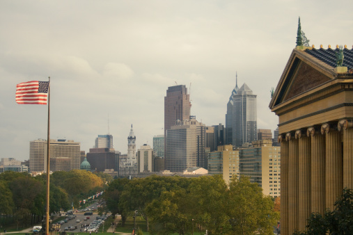 View of downtown Philadelphia, taken from the Philadelphia Museum of Art.