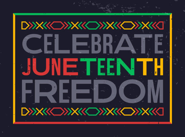Juneteenth Holiday Celebrate Freedom Juneteenth grunge celebrate freedom background symbol. juneteenth celebration stock illustrations