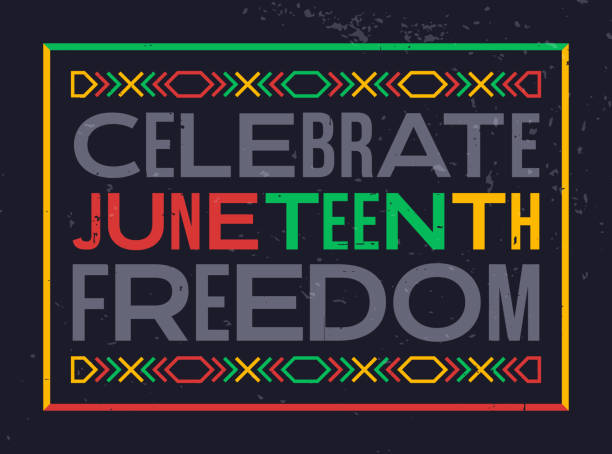 Juneteenth Holiday Celebrate Freedom Juneteenth grunge celebrate freedom background symbol. equality juneteenth stock illustrations