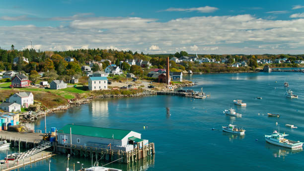 istock Waterfront in Jonesport, Maine - Drone Shot 1379547791