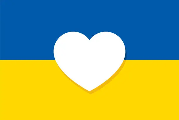 Vector illustration of Ukraine Heart Flag 2