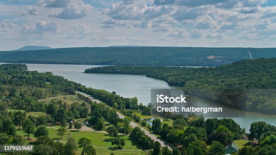 istock Drone Shot of Arkansas River in Knoxville, AR 1379551461