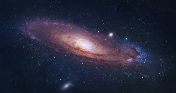 istock Bright spiral galaxy with stars in space. Galaxy Andromeda sci-fi high quality space wallpaper. Digital image 1379582464