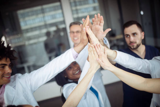 istock Teamwork of a group of diverse professional doctors. 1379623078